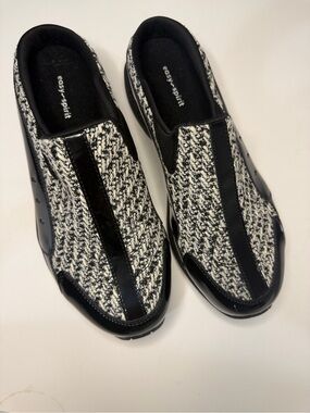 Easy Spirit Black & White Tweed Slip-On Sneakers